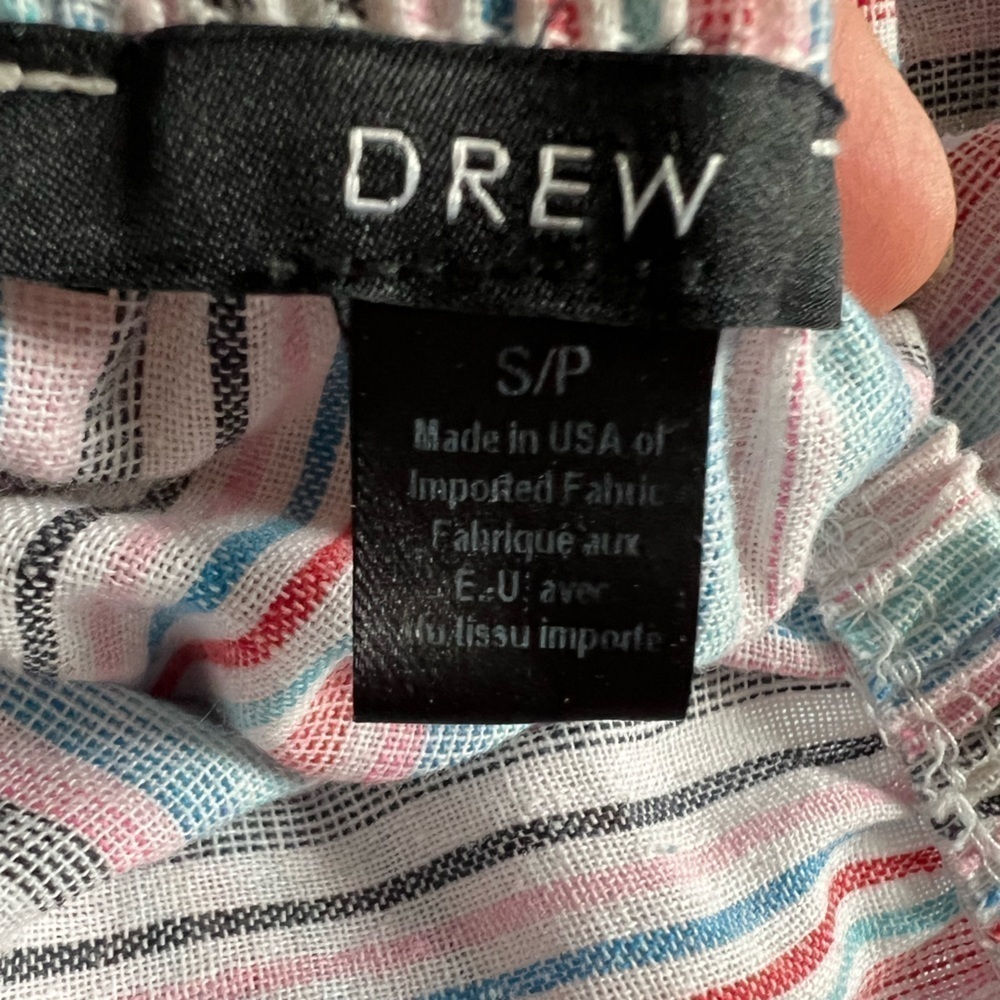 Anthropologie DREW jumpsuit Tulip Leg Strapless tube top Pastel Stripe boho - Picture 5 of 6